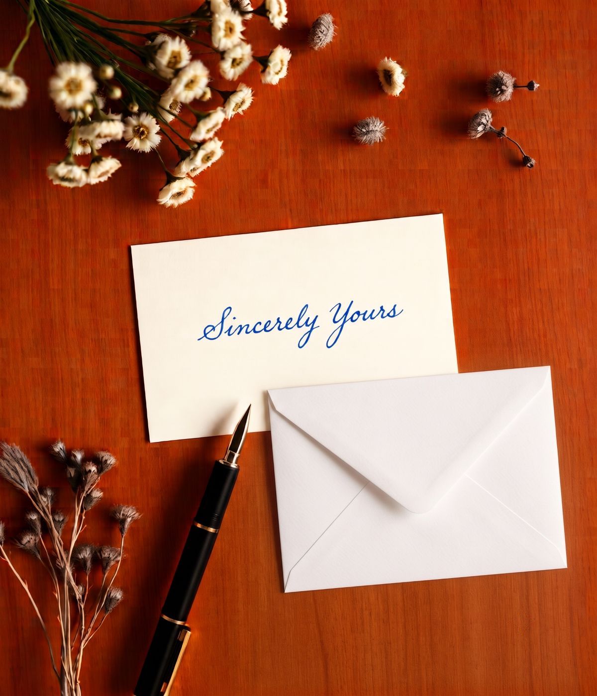 Handwritten card with real pen